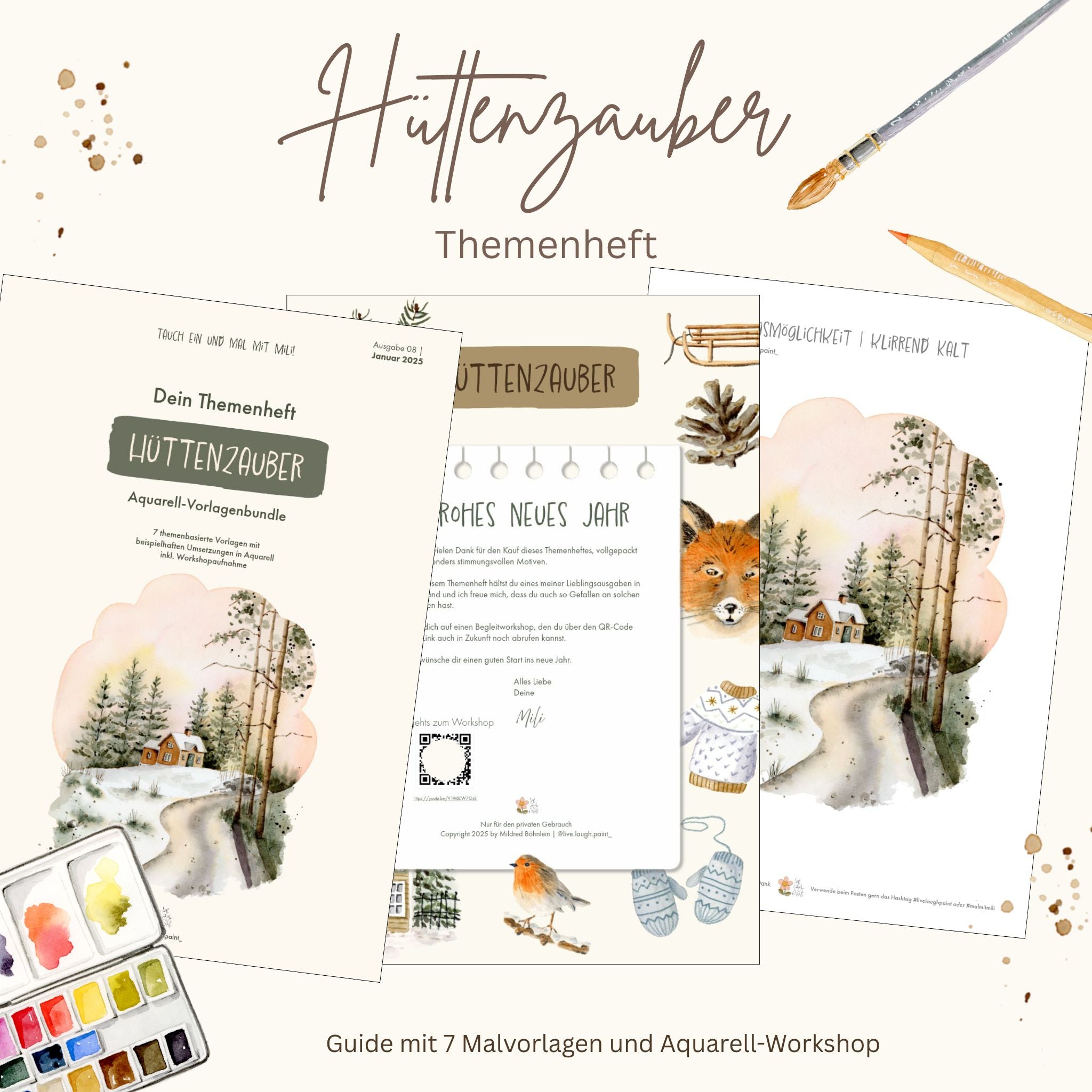 Hüttenzauber 7 Motive und Vorlagen Malvorlagenpaket