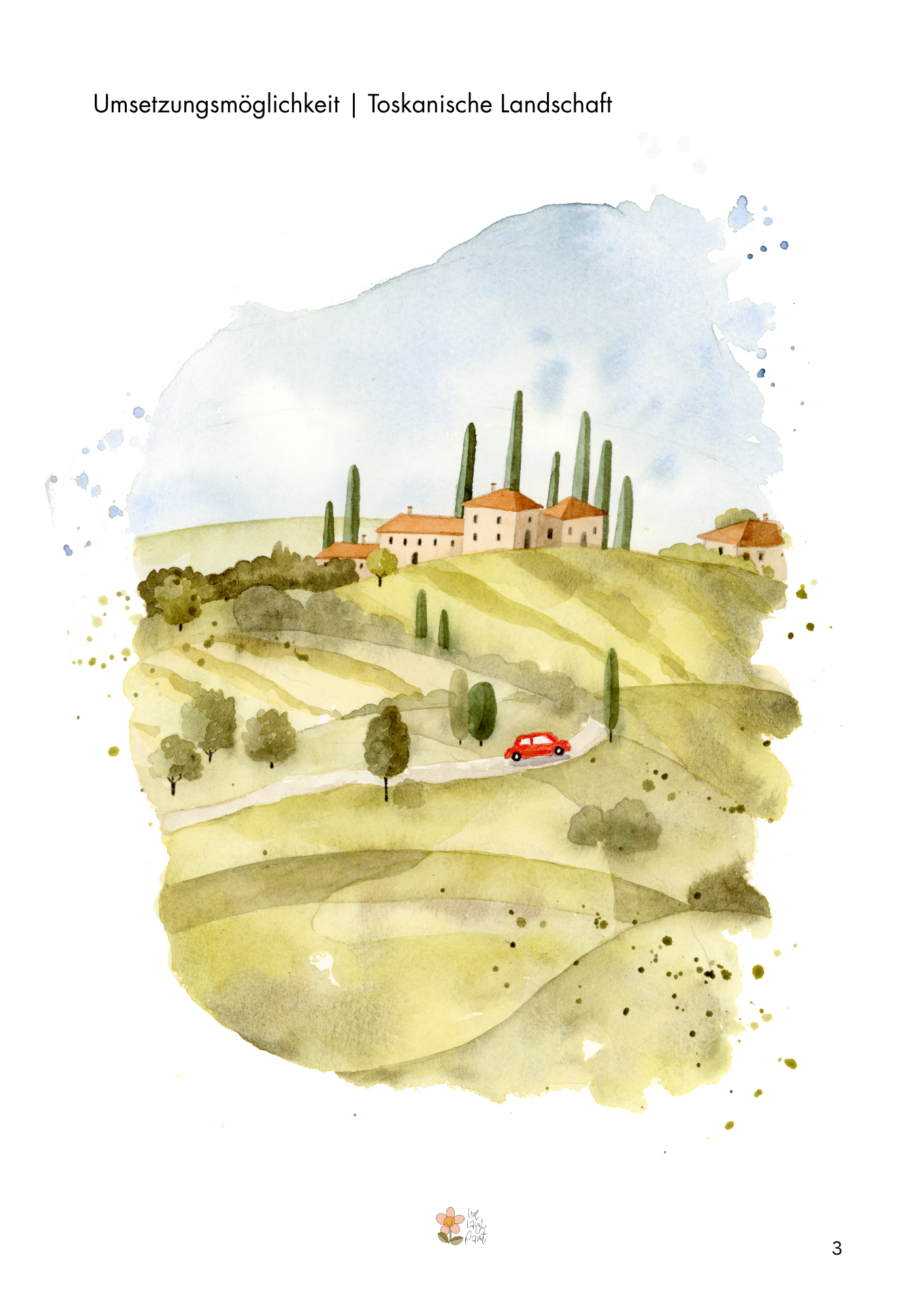 Aquarell Malvorlagen "Bella Italia" Sammelpaket mit 7 Vorlagen