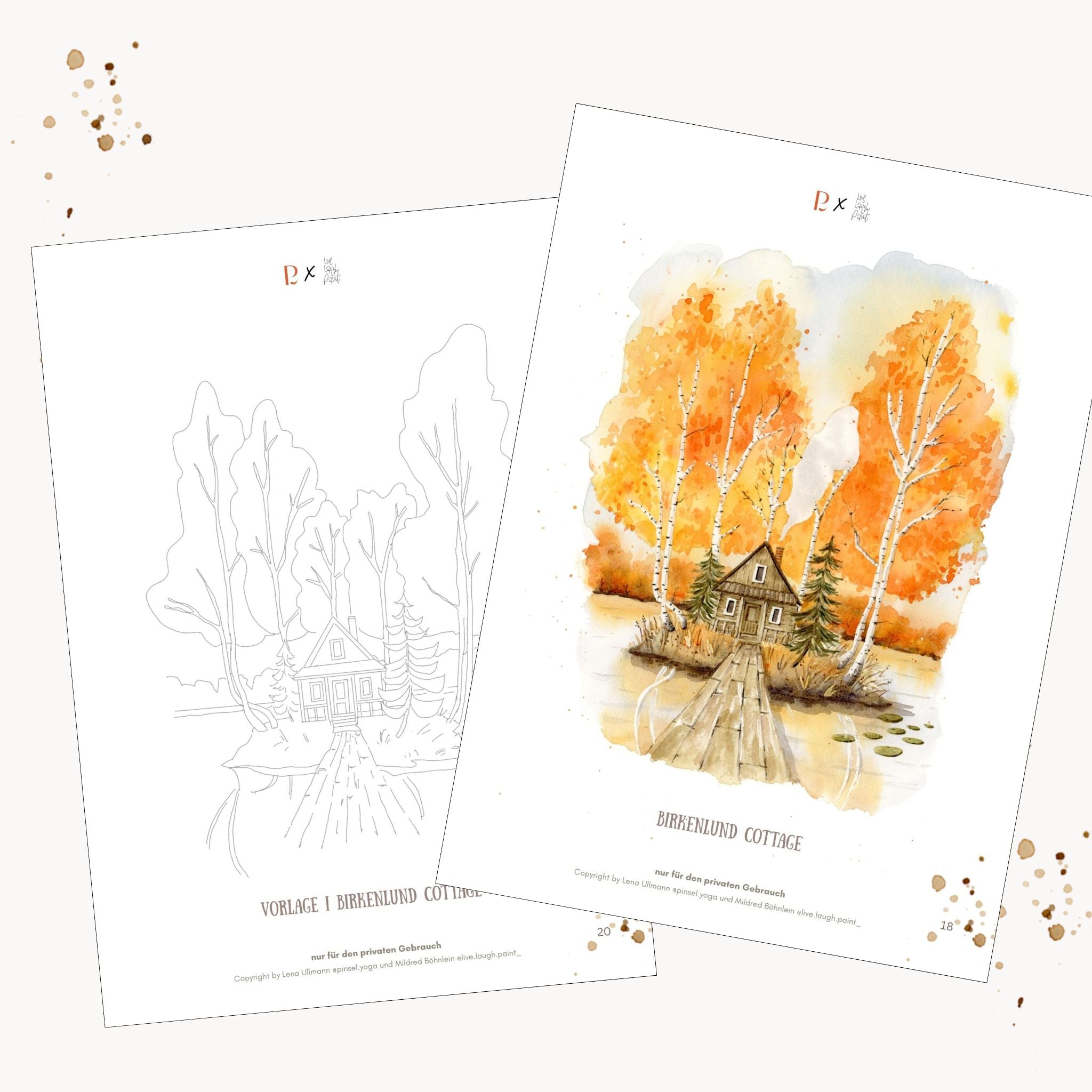 Cottage Dreams – Aquarell-Vorlagenpaket (8 Motive + Bonus)