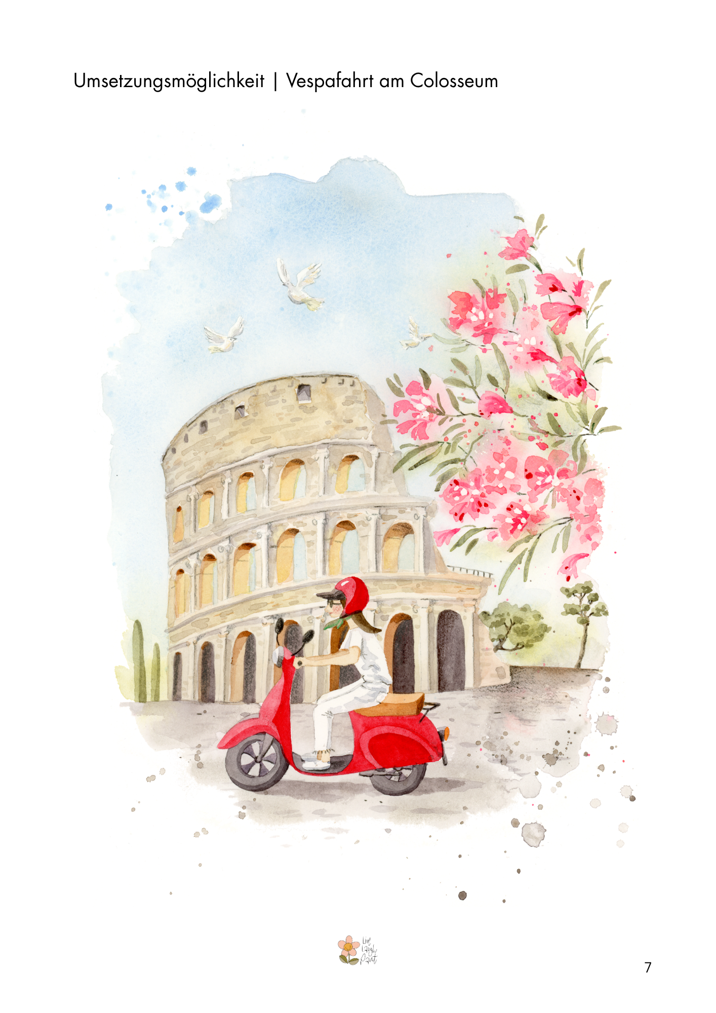 Aquarell Malvorlagen "Bella Italia" Sammelpaket mit 7 Vorlagen
