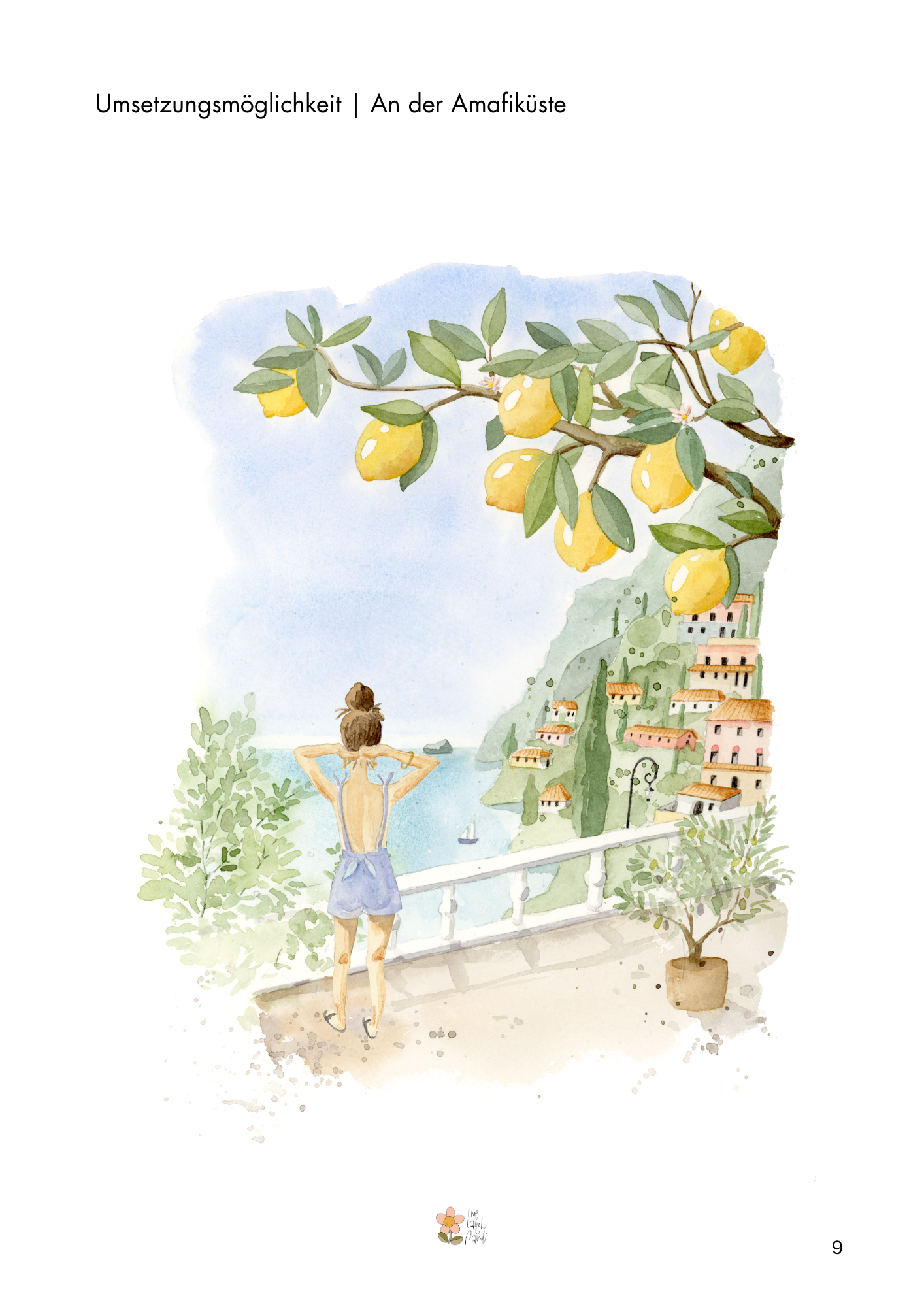 Aquarell Malvorlagen "Bella Italia" Sammelpaket mit 7 Vorlagen