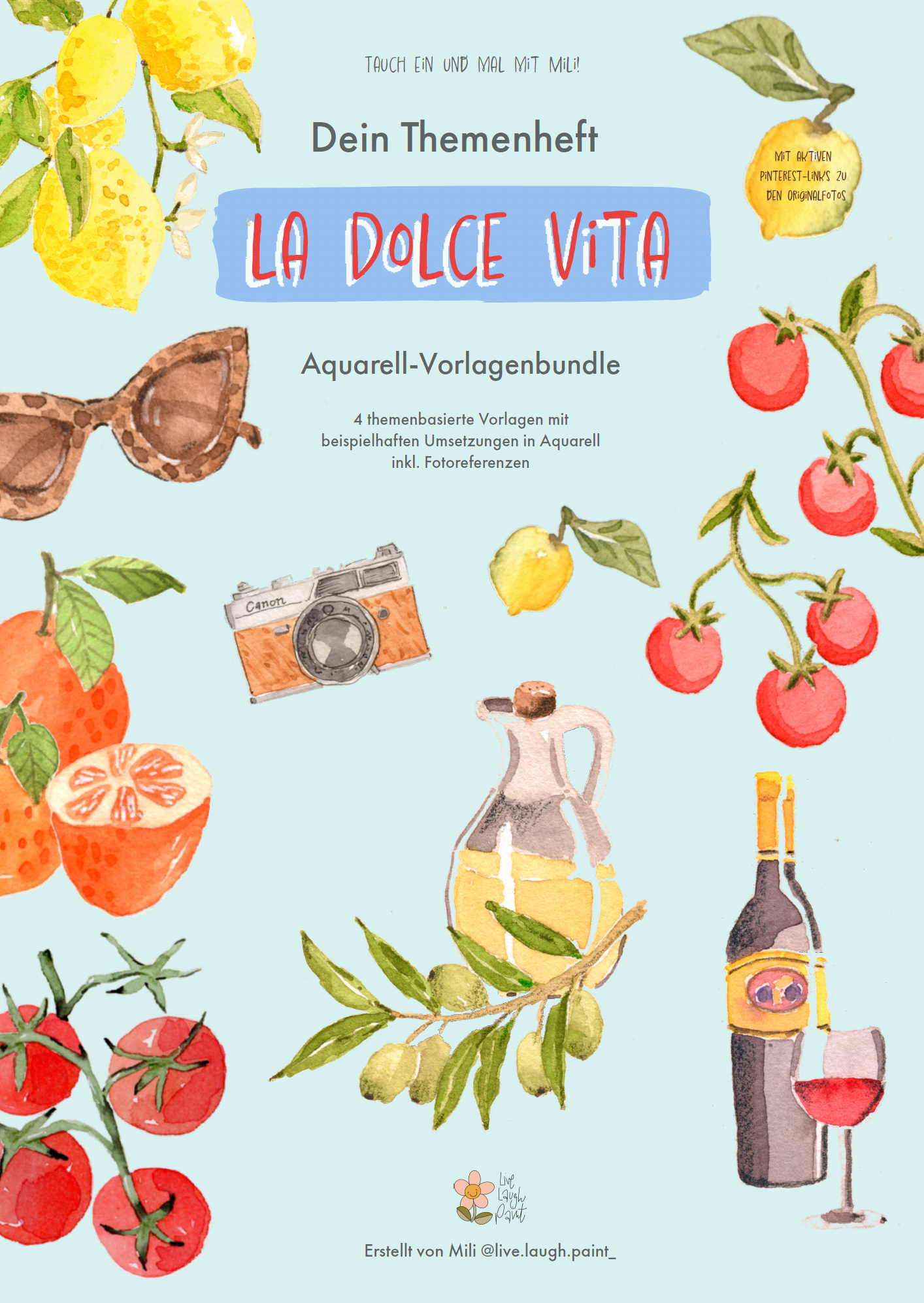 Aquarell Malvorlagen "La Dolce Vita" (Themenheft)