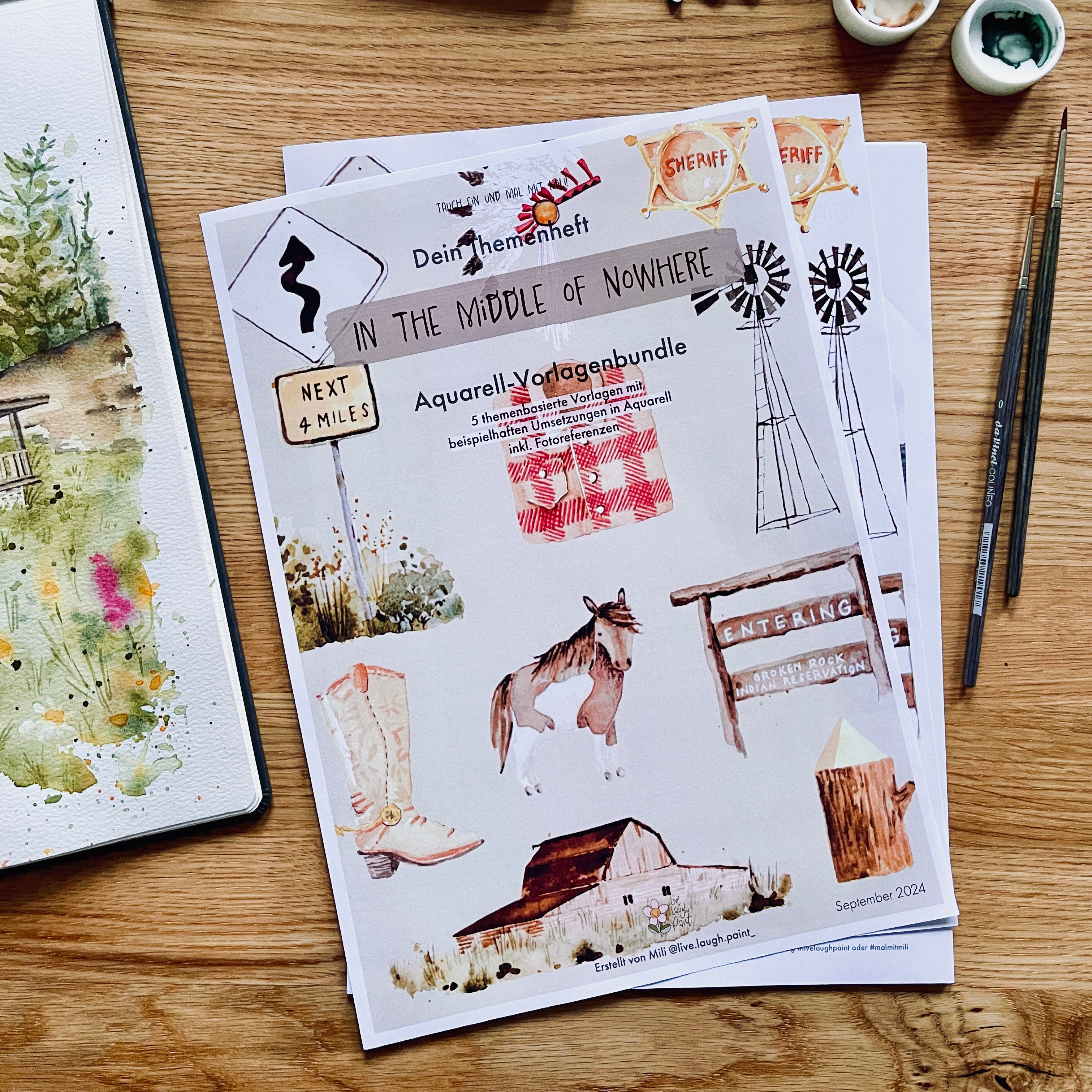 Aquarell Vorlagenpaket "In the Middle of Nowhere"