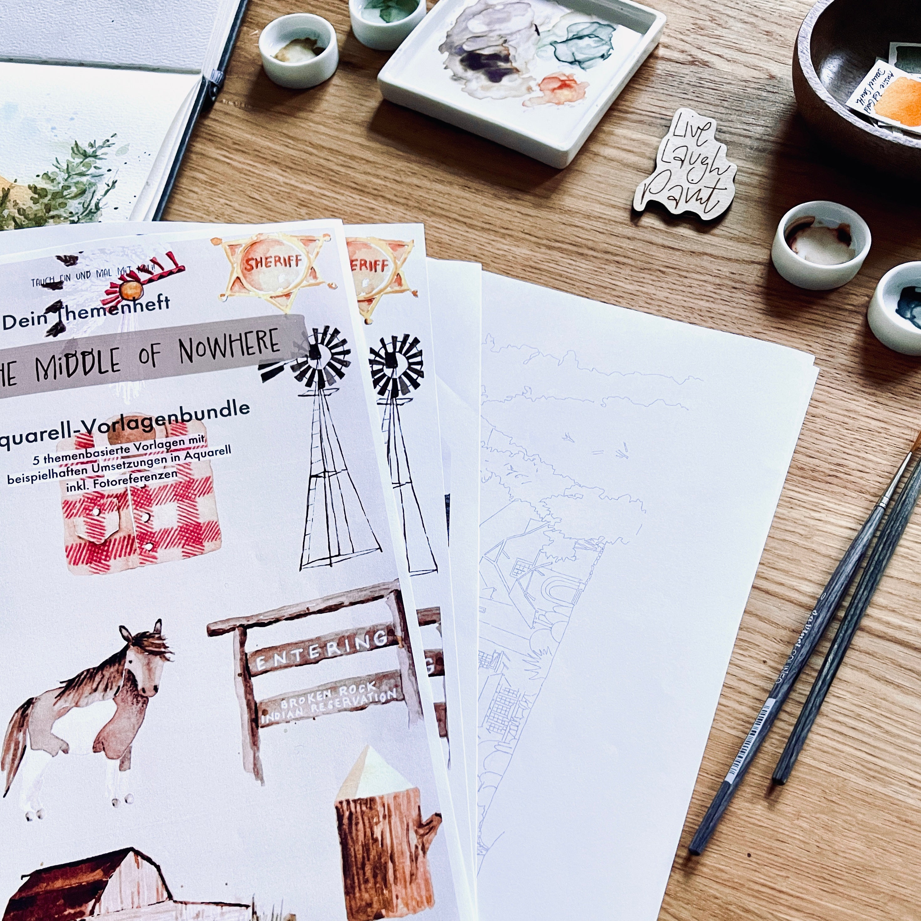 Aquarell Vorlagenpaket "In the Middle of Nowhere"