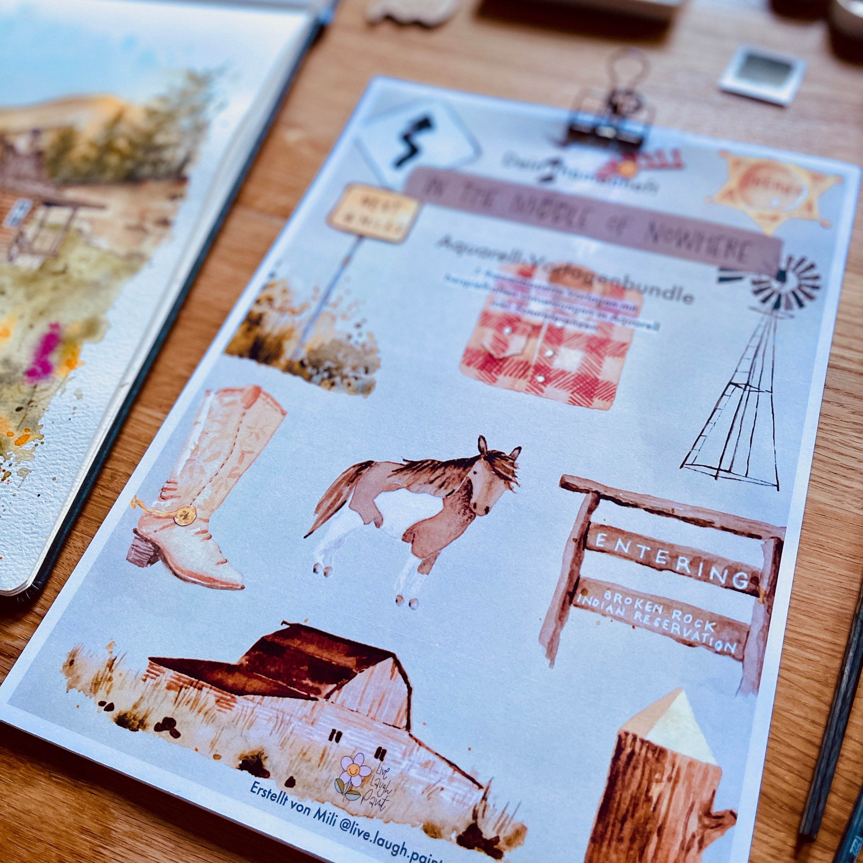 Aquarell Vorlagenpaket "In the Middle of Nowhere"