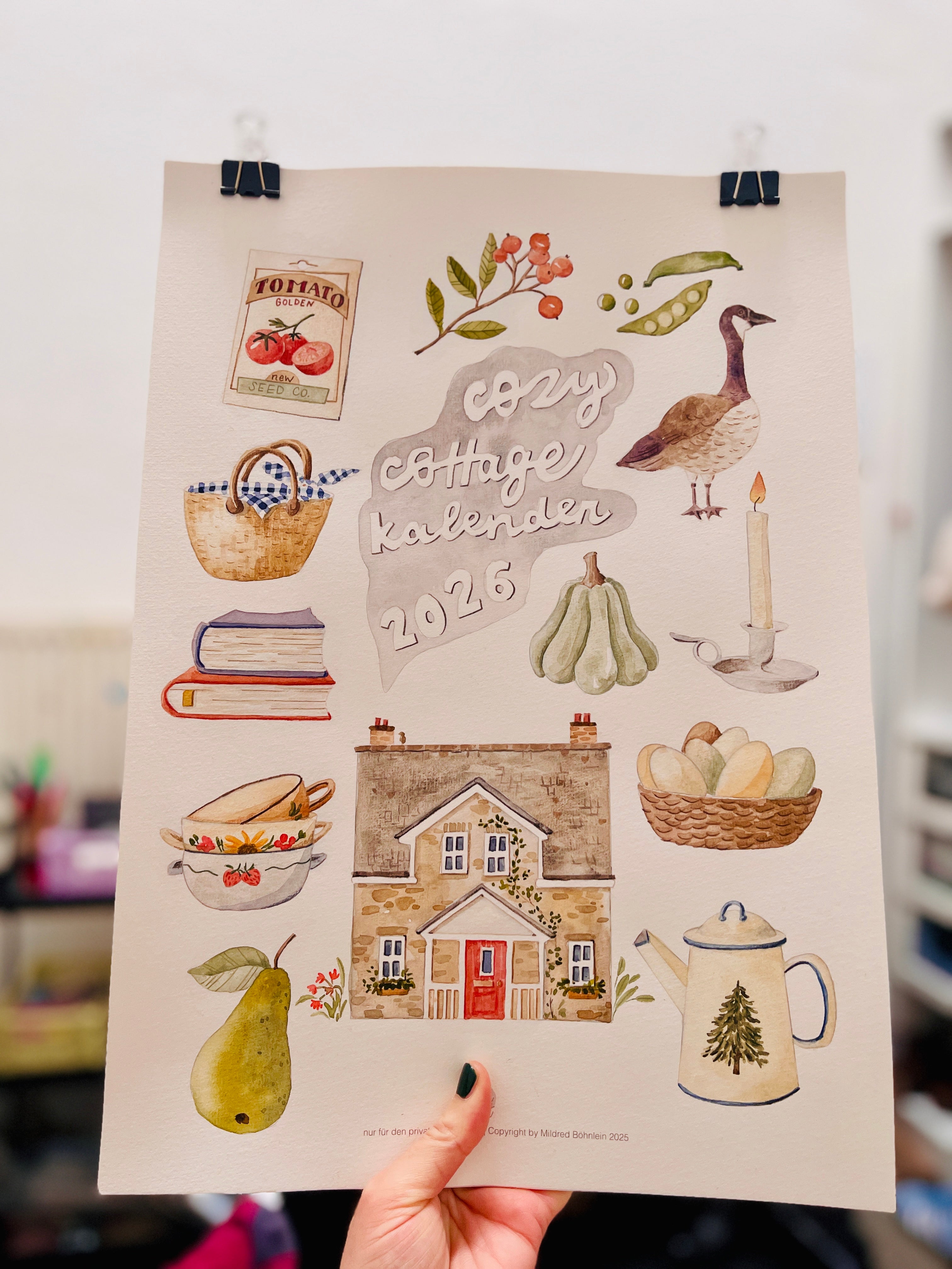Guide, Vorlage und Workshop "Deckblatt Cozy Cottage Kalender 2026"